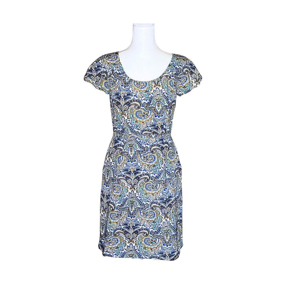 J.Crew Dolores Paisley Sheath Dress 0 Silk Blend Feminine Elegant Formal Wedding